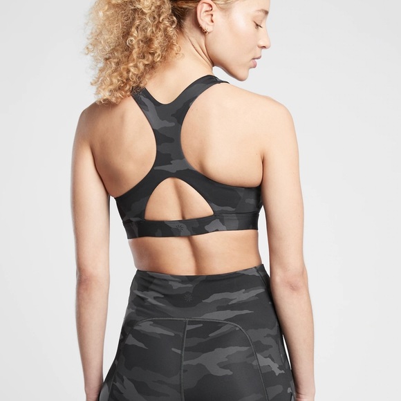 Athleta Ultimate Sports Bra Black Camo XS (D-DD+) - Picture 2 of 7